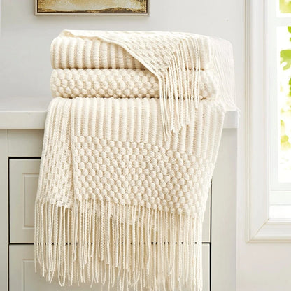 Cream Knit Blanket