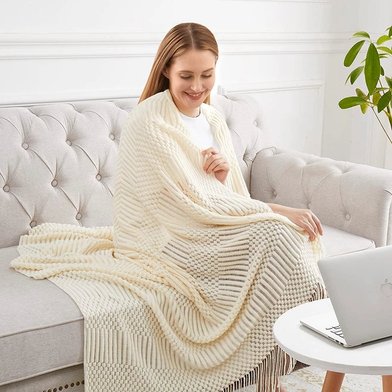 Cream Knit Blanket