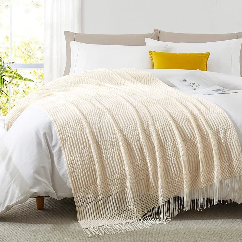 Cream Knit Blanket