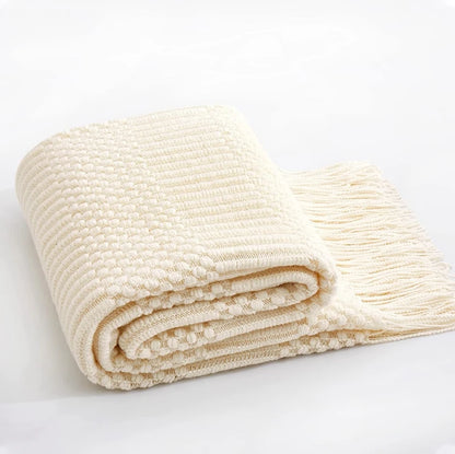 Cream Knit Blanket